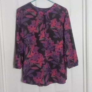 NYDJ floral Henley 3/4 sleeve tunic